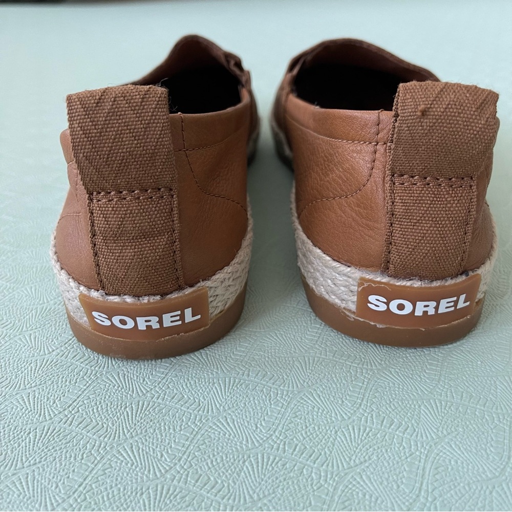 Sorel Ella Women's Camel Leather & Jute Slip On Flats Espadrille - Picture 6 of 8